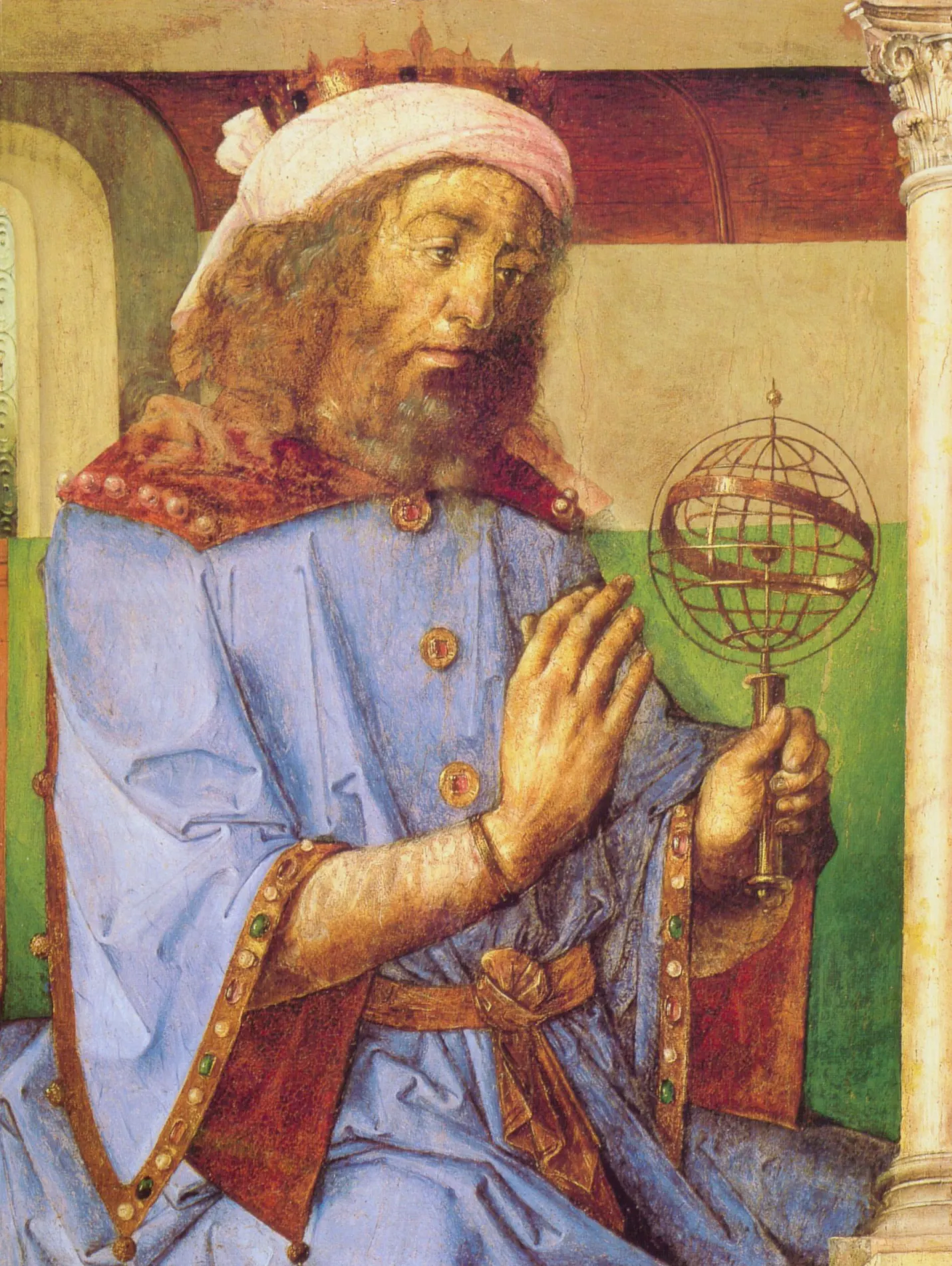 In this Renaissance portrait, Claudius Ptolemy is paired with an armillary sphere, the emblem of astronomy as measurable celestial order. The image sharpens the distinction at stake in the maxim attributed to his tradition: the stars may be studied for their natural operations, but never turned into a fatalistic script for the human will.