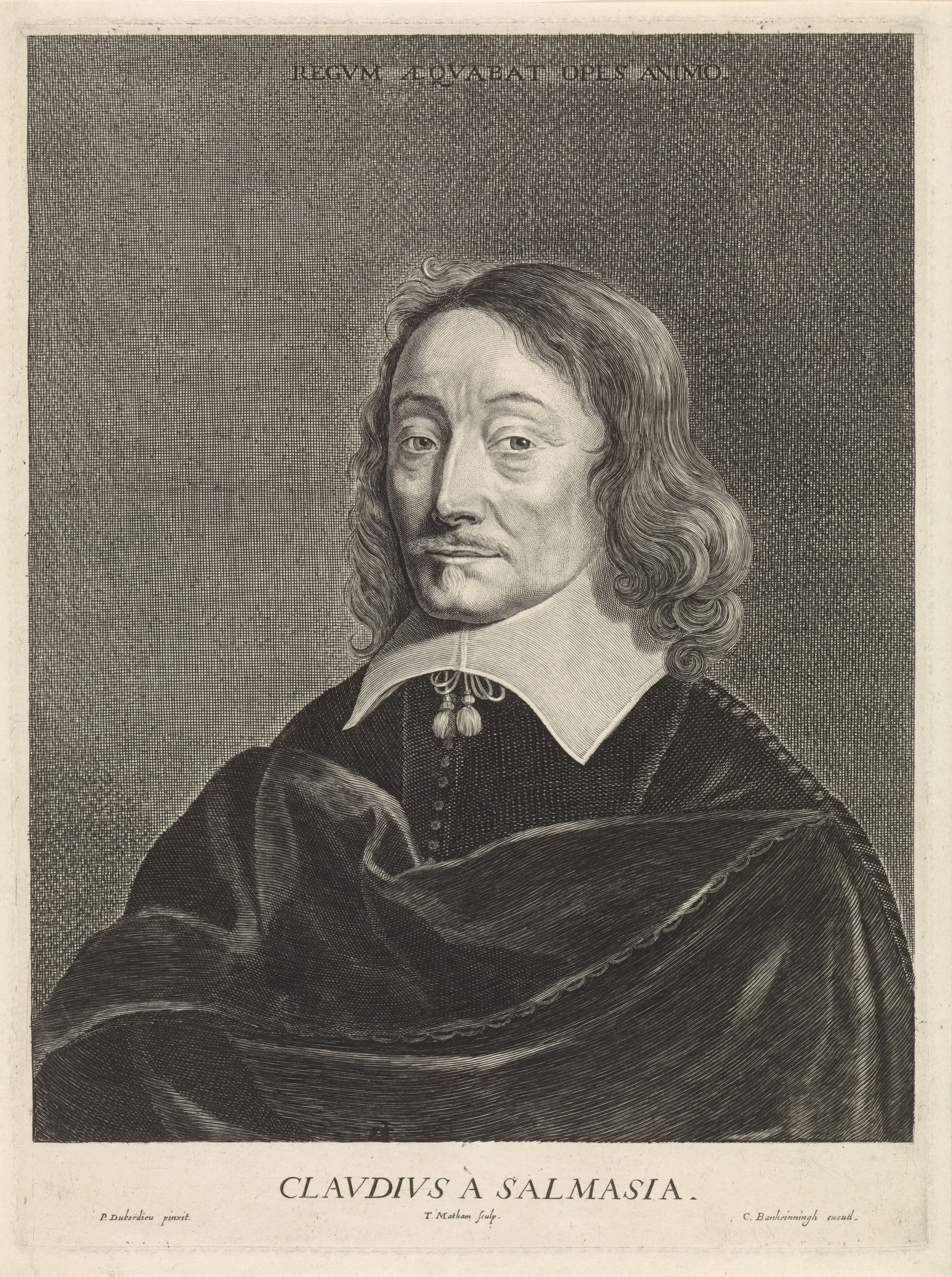 Engraved portrait of Claudius Salmasius (Claude Saumaise) by Theodor Matham.
