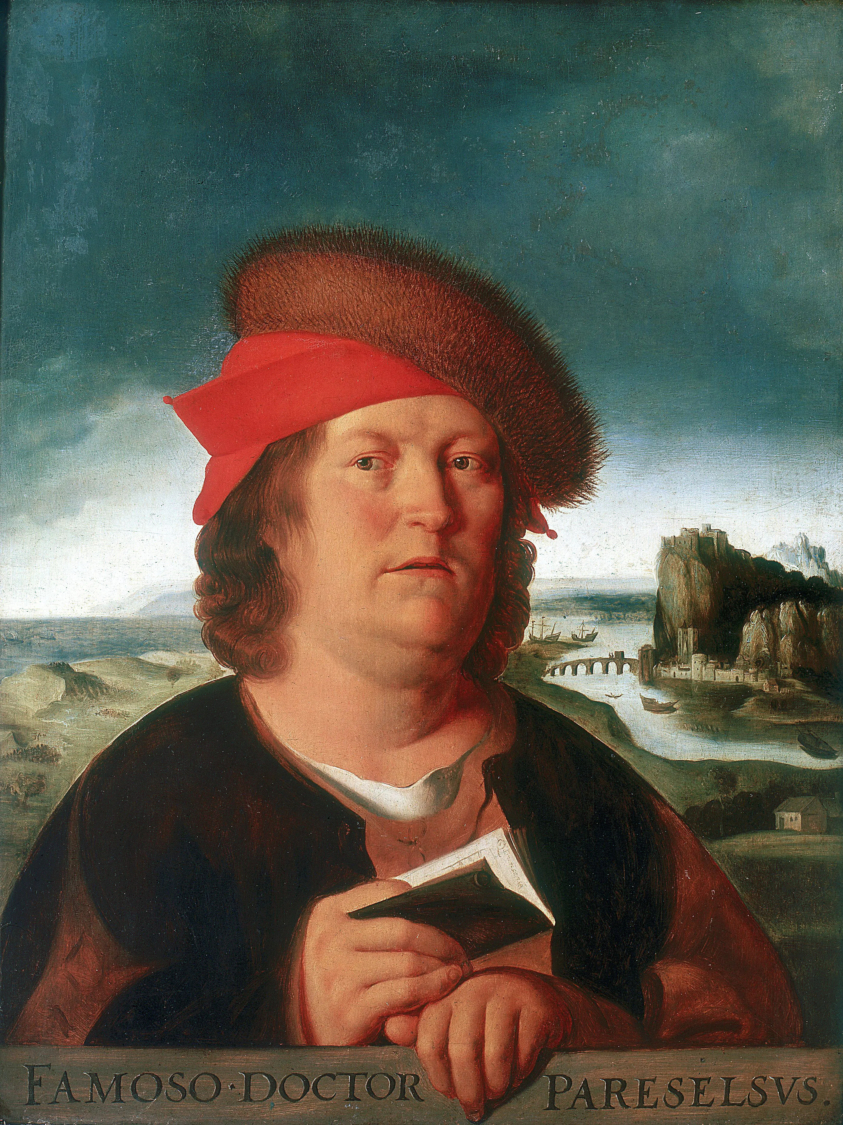 This seventeenth-century anonymous copy of a presumed portrait names its sitter as the “FAMOSO·DOCTOR·PARESELSUS,” casting Paracelsus as the kind of learned authority whose remedies later natural philosophers could appropriate, contest, or domesticate. Set beside Vitale’s unsparing account of the weapon-salve, it gives a face to the Paracelsan tradition he tries to pull back within the bounds of physical causation.
