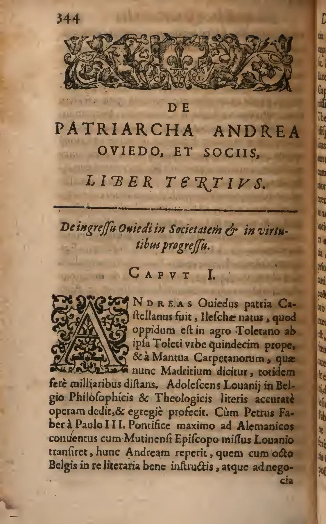 The opening of Book III, with woodcut headpiece, italic incipit, and large initial.