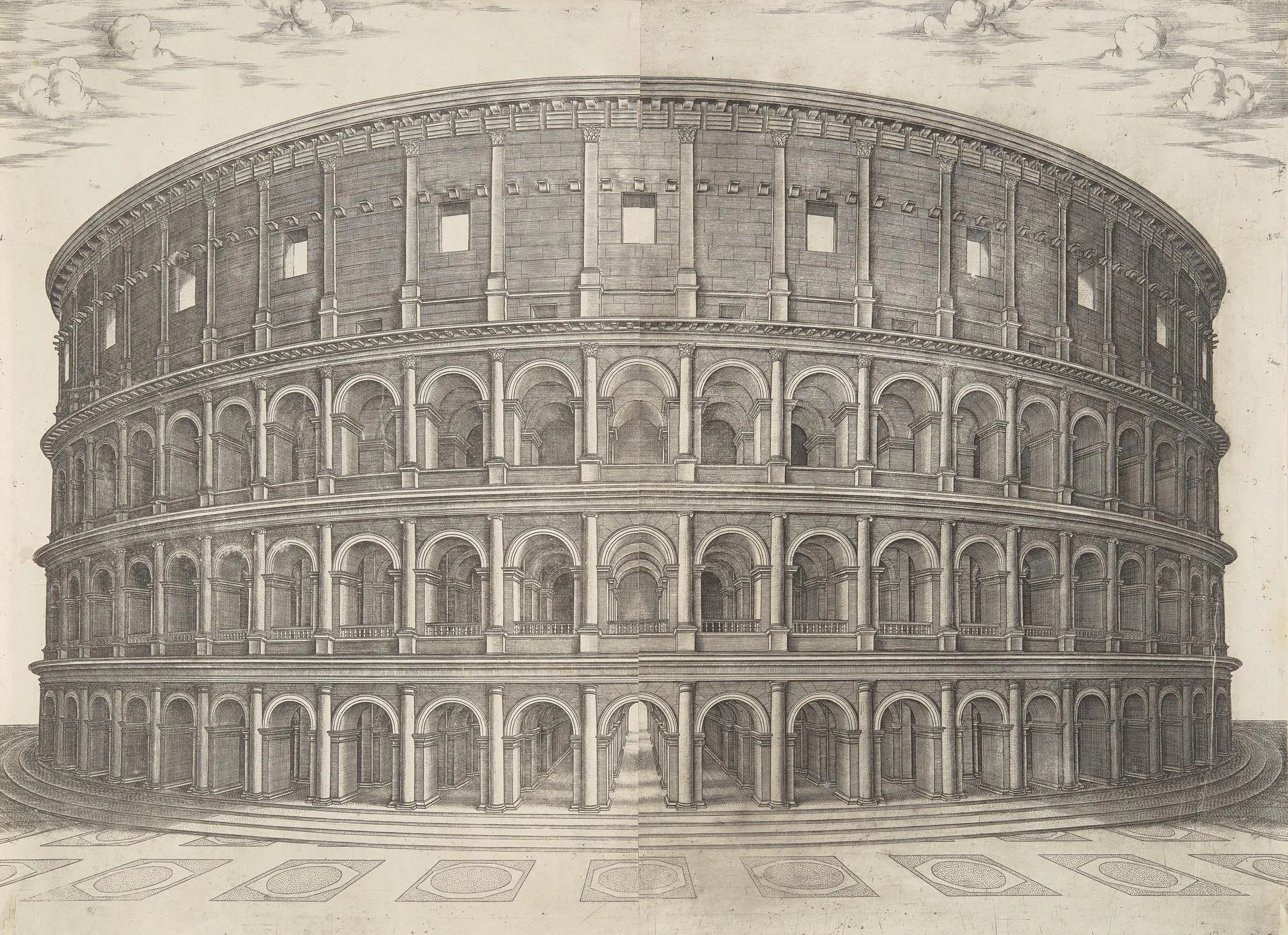Anonymous exterior view of the Colosseum.