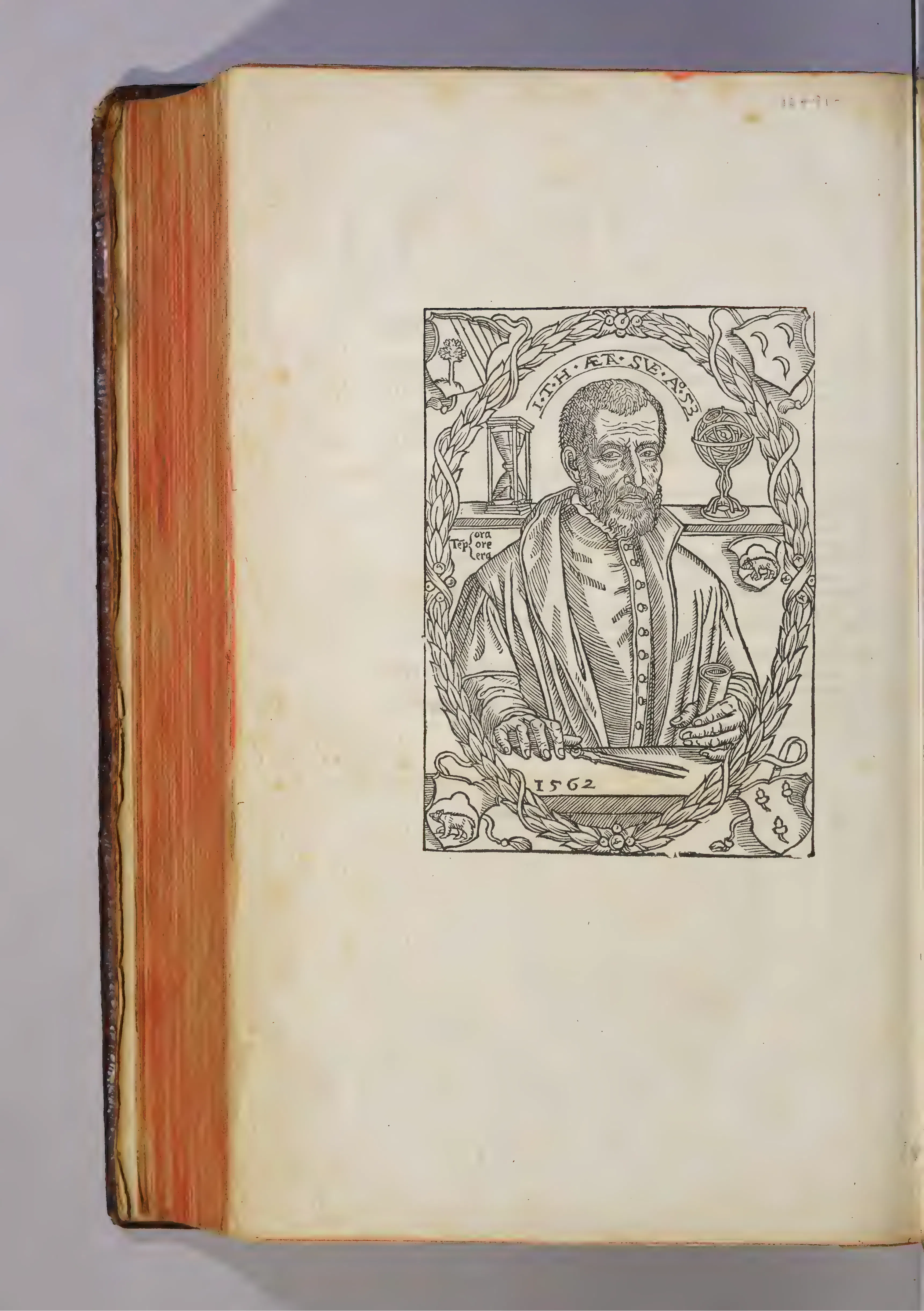 Taisnier's 1562 woodcut author portrait in the Cologne Opus mathematicum makes authorship a programme of learned authority.