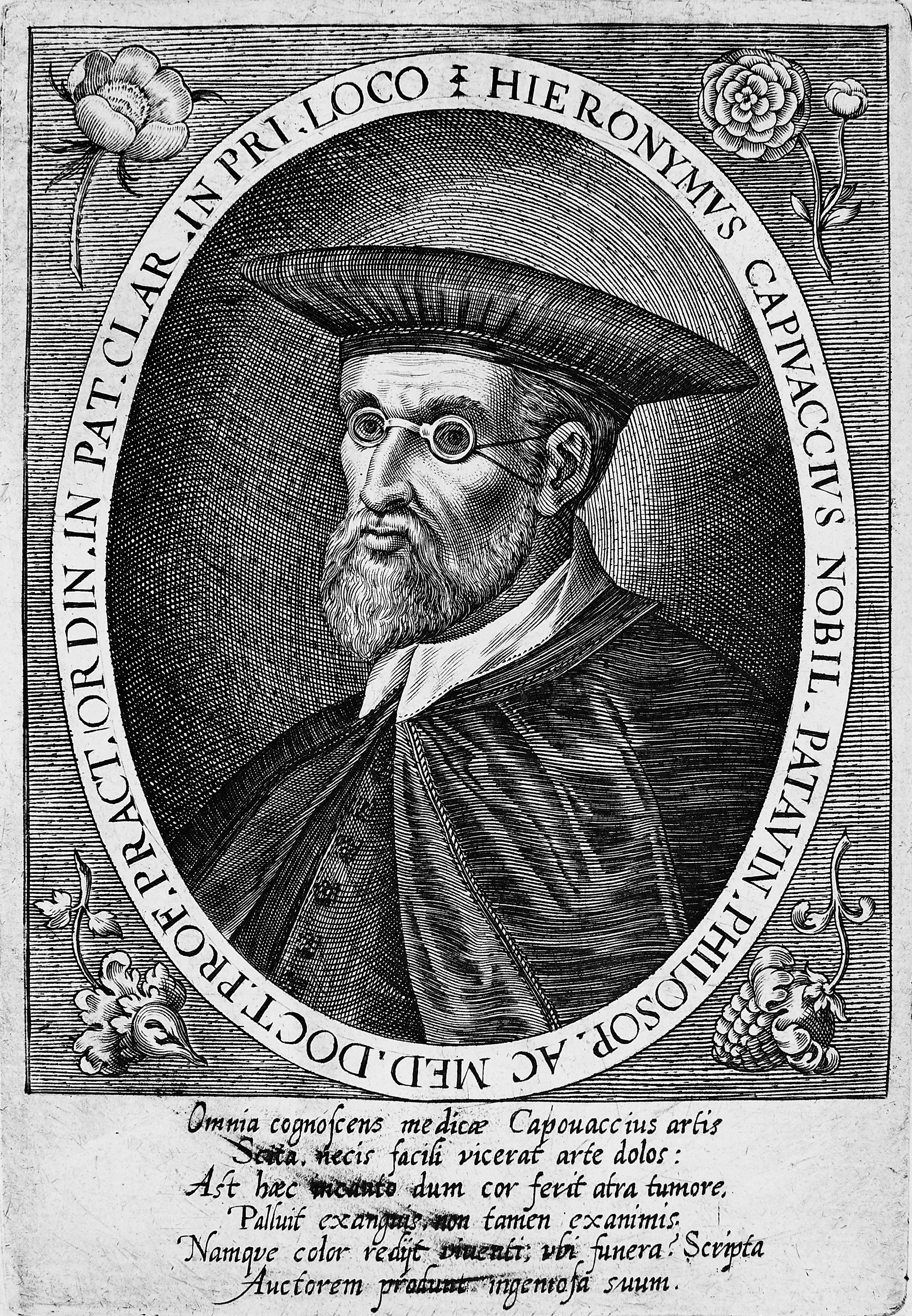 Engraved likeness of Girolamo Capivaccio, an authoritative Paduan physician of the kind whose Galenic commitments shaped Scholz's learned medical network.
