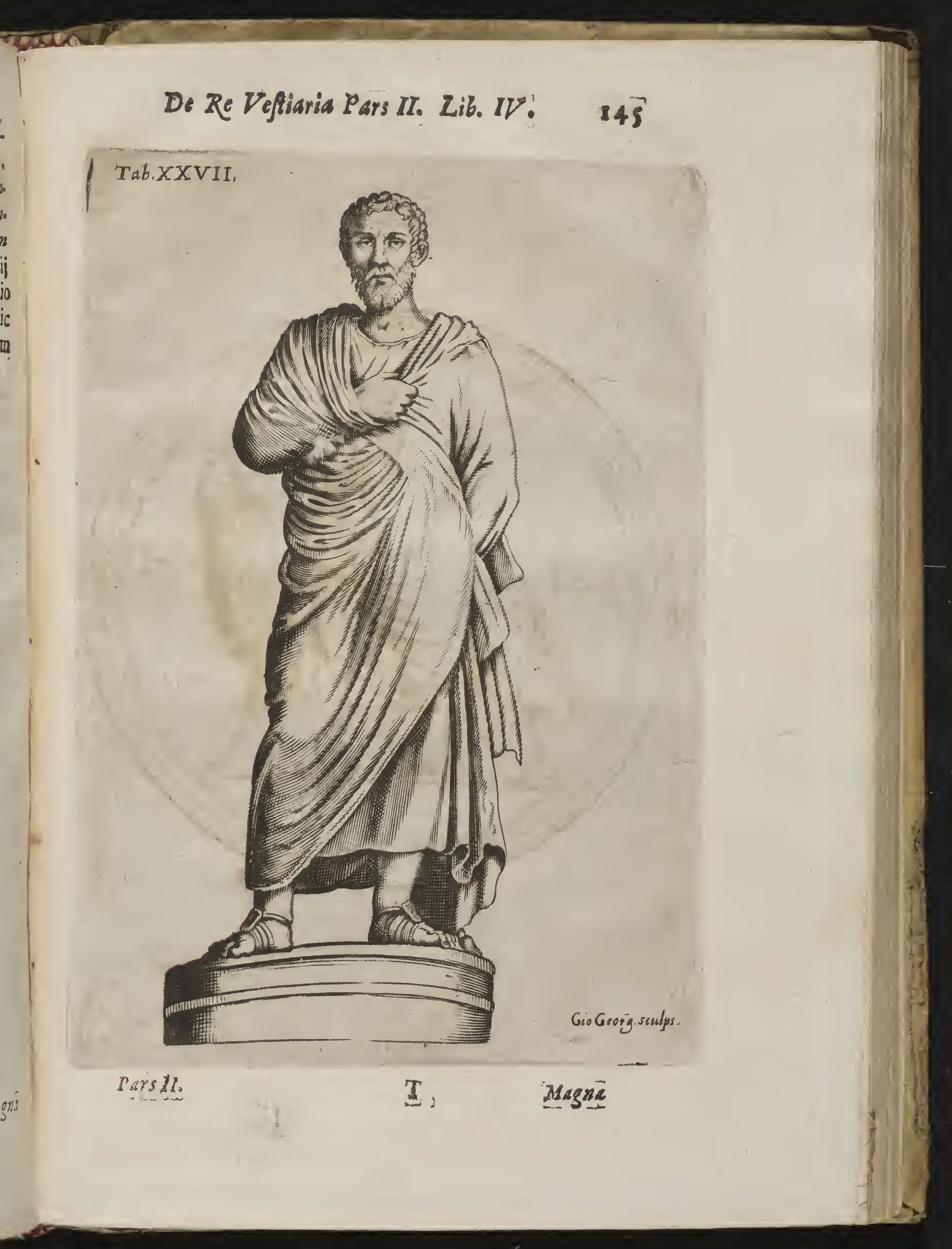 Ferrari's Tab. XXVII: the pallium shown on a bearded statue.