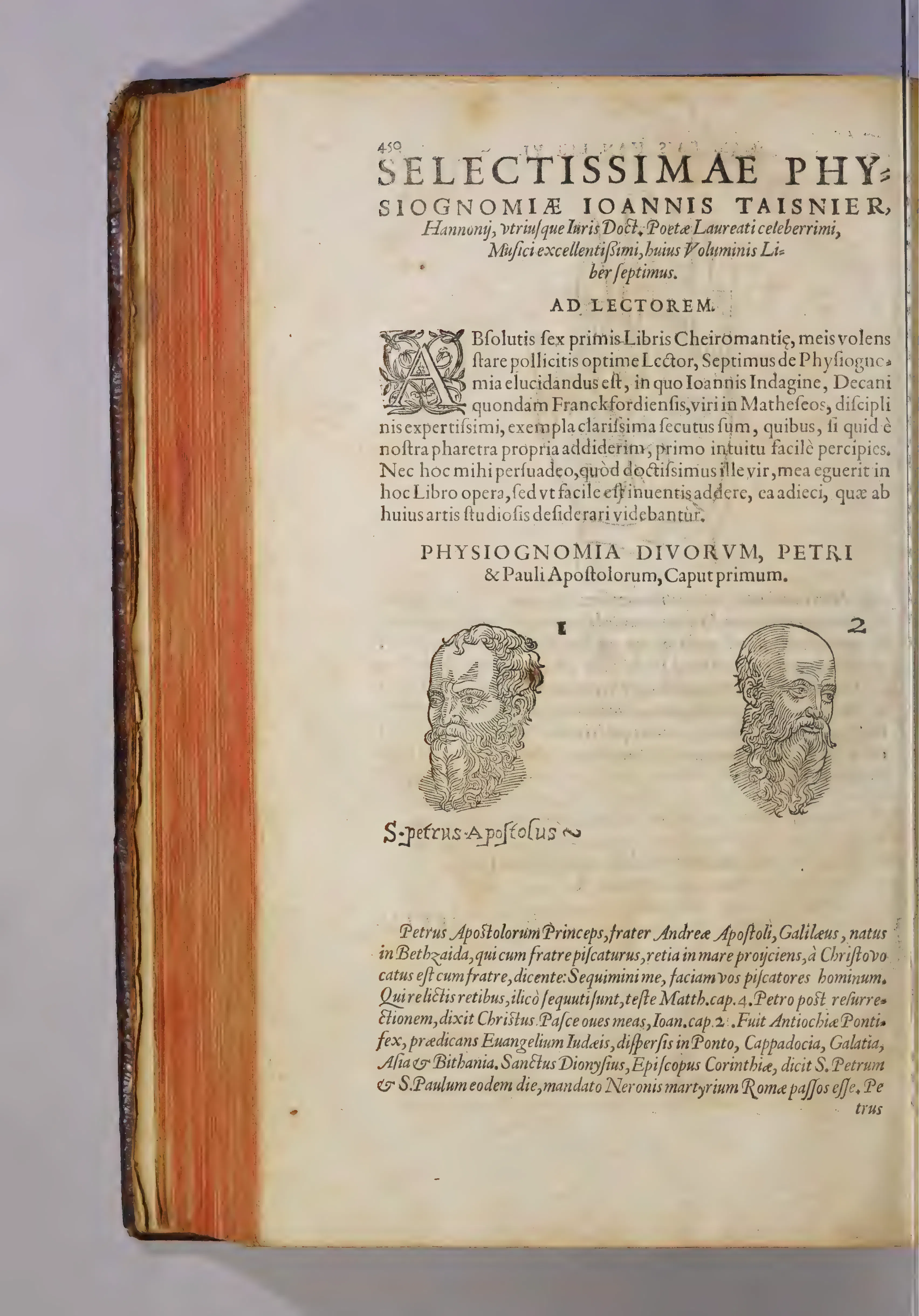 Book VII opens with an Ad Lectorem and paired numbered woodcut heads of Saints Peter and Paul.