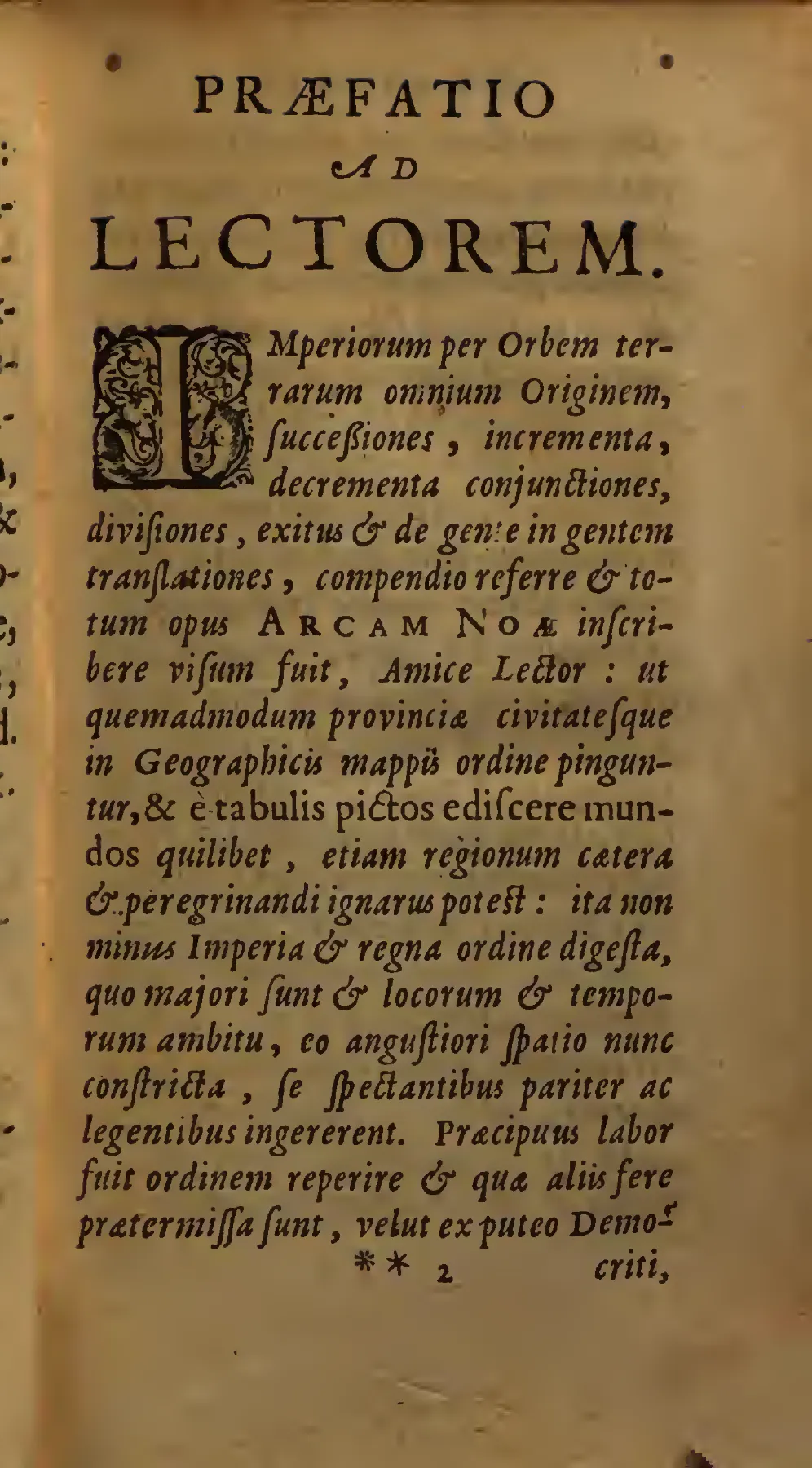 The Latin Praefatio ad Lectorem, where Horn first states his method.