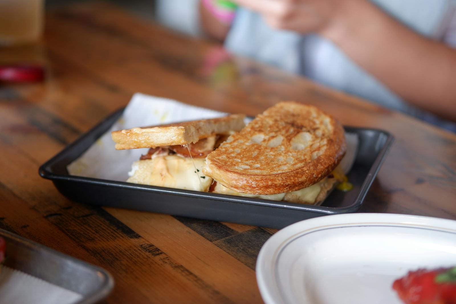 A meal from a grilled cheese food truck. 