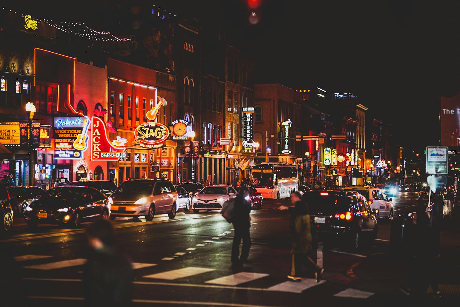 A street view of food trucks in Nashville, Tennessee. 