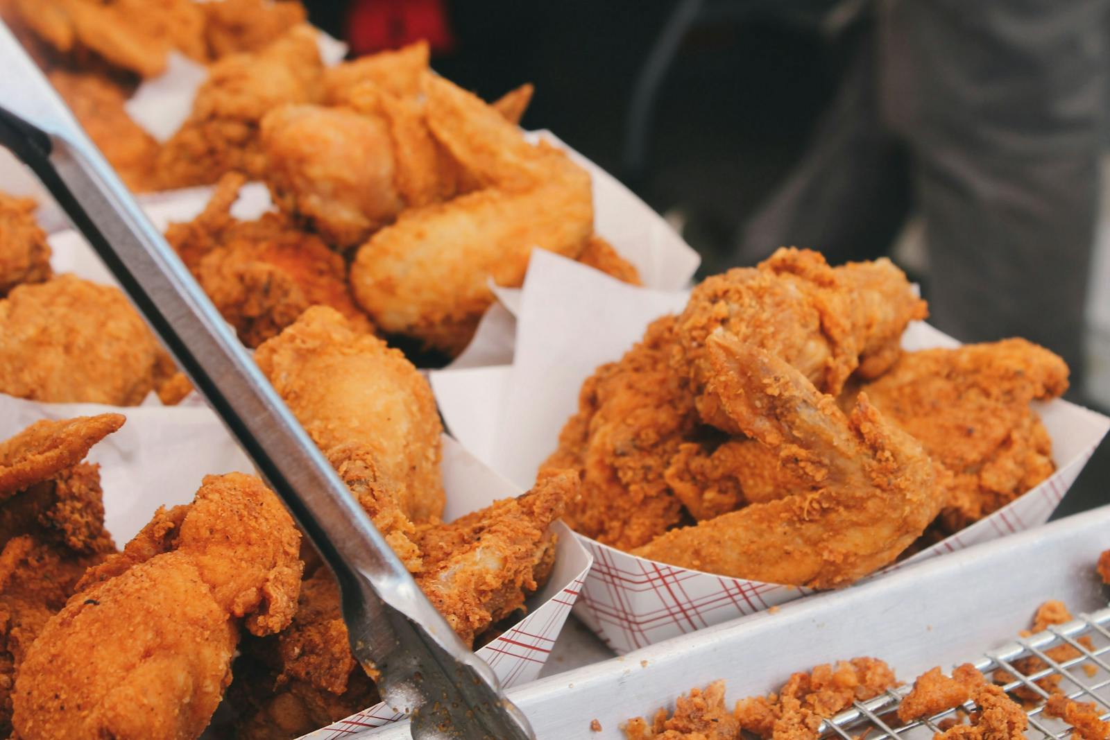 Fried chicken from a food truck. 