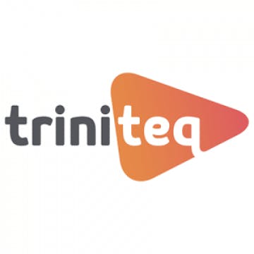 Black, orange and white Triniteq logo