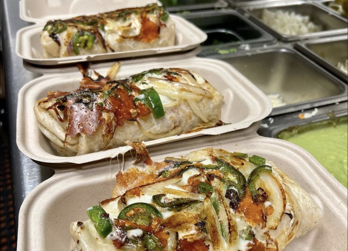 Burritos from Aquino's Birrieria in Monterey, California.