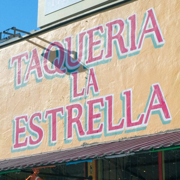 Taqueria La Estrella's restaurant logo. 