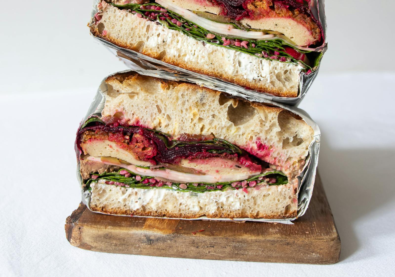 A sandwich with holiday ingredients. 