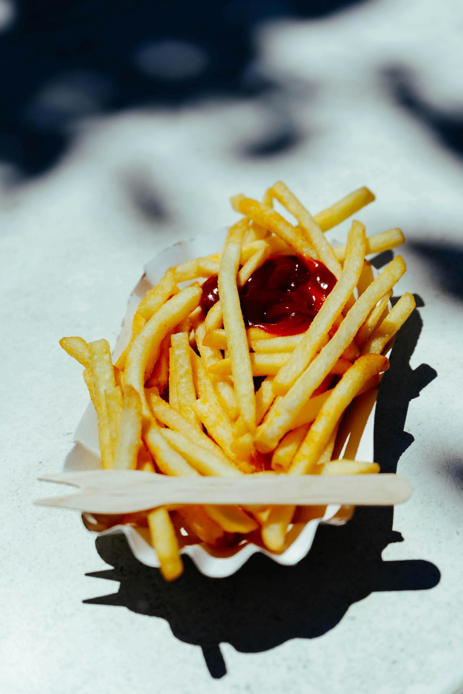 Up close image of french fries 