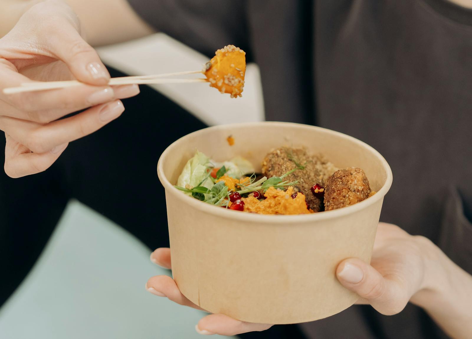 Some takeout health & wellness food.