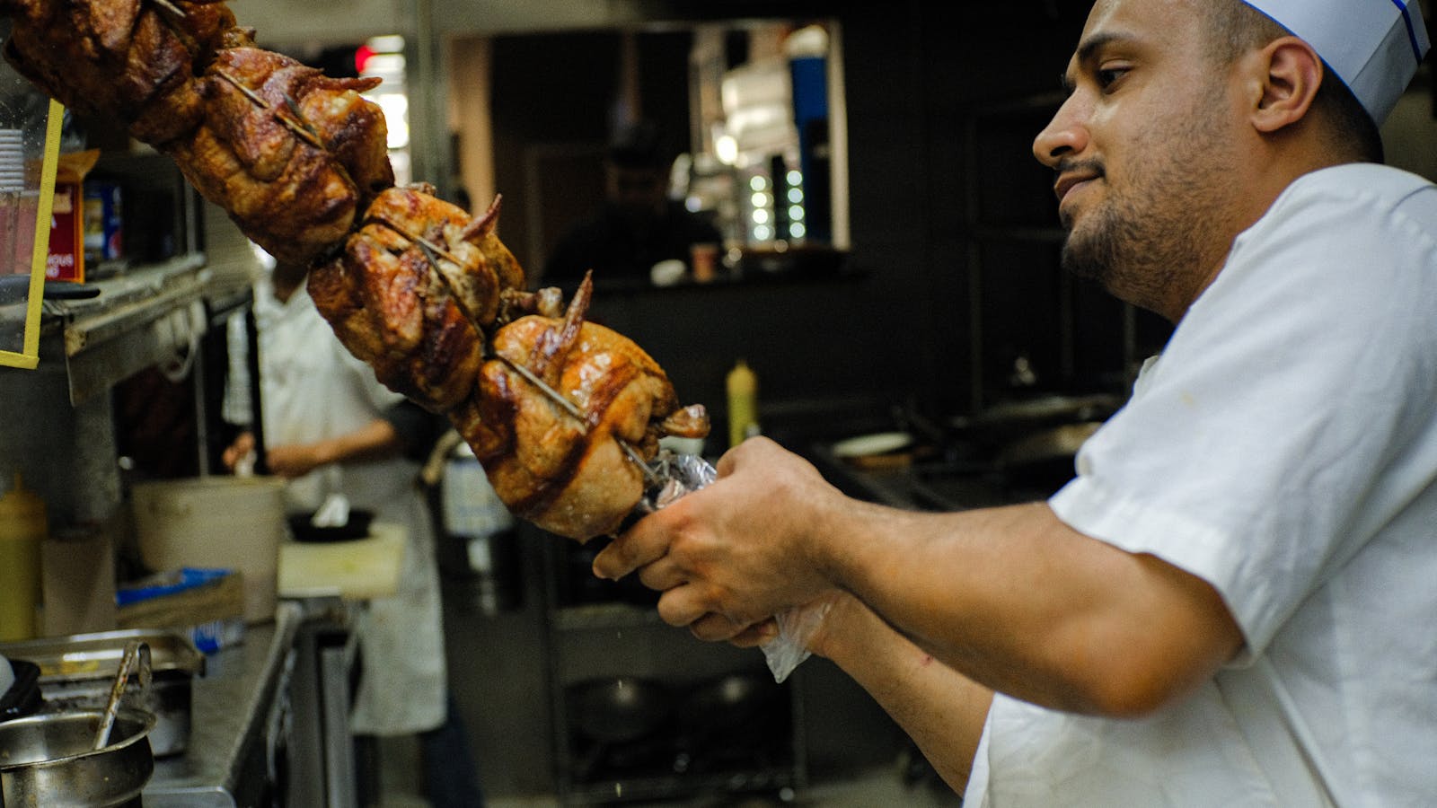 A chef cooking at Yemen Cafe in New York City. 