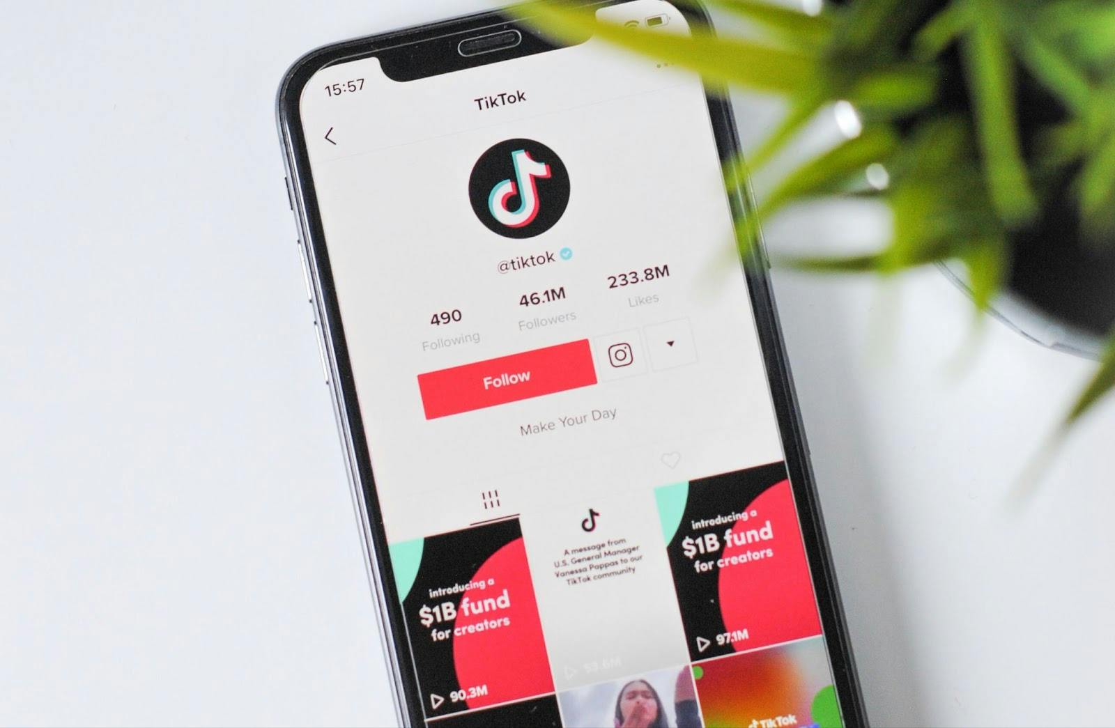 Image of the Tiktok app on a mobile screen