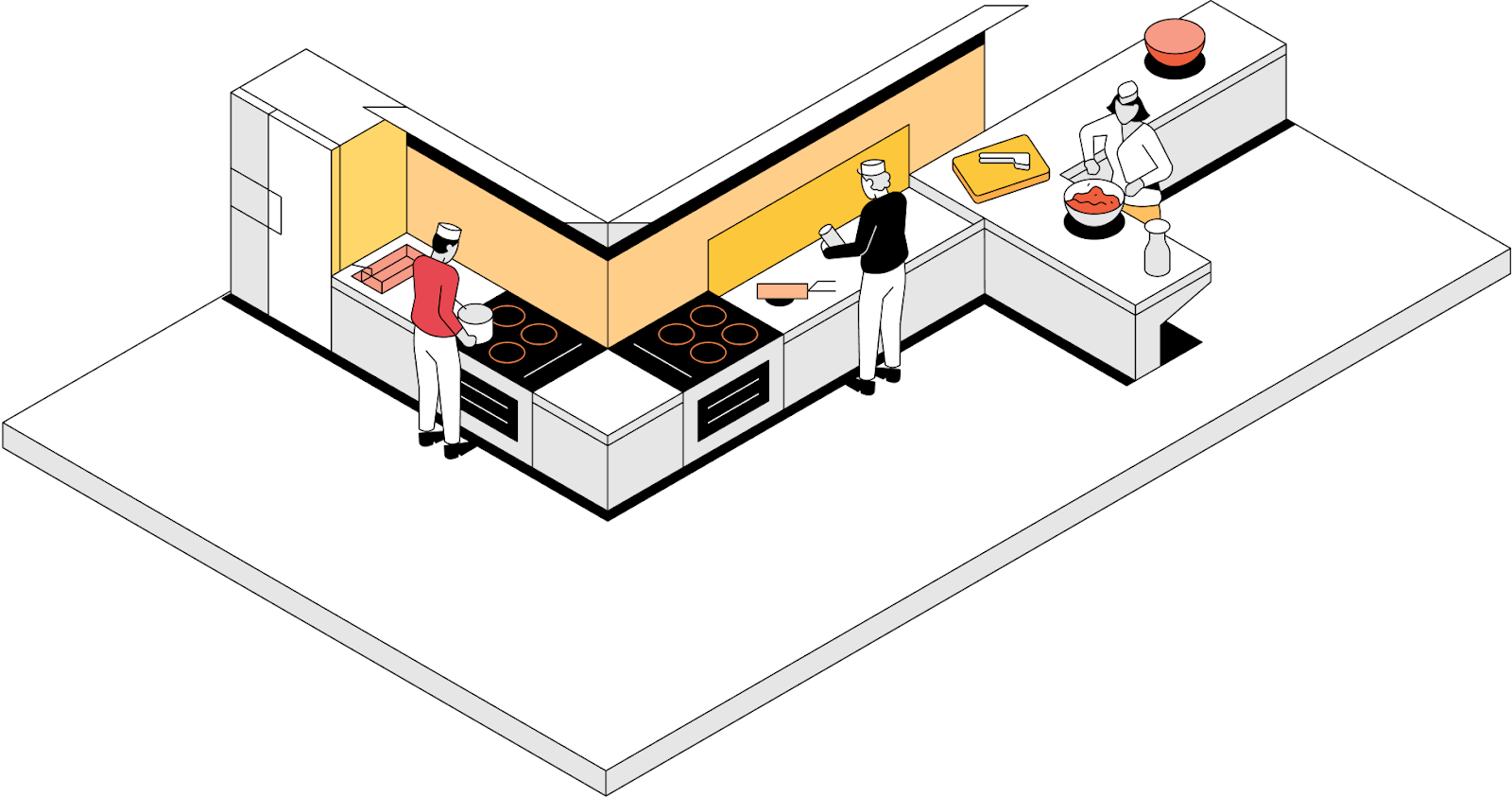 Illustration of kitchen operations