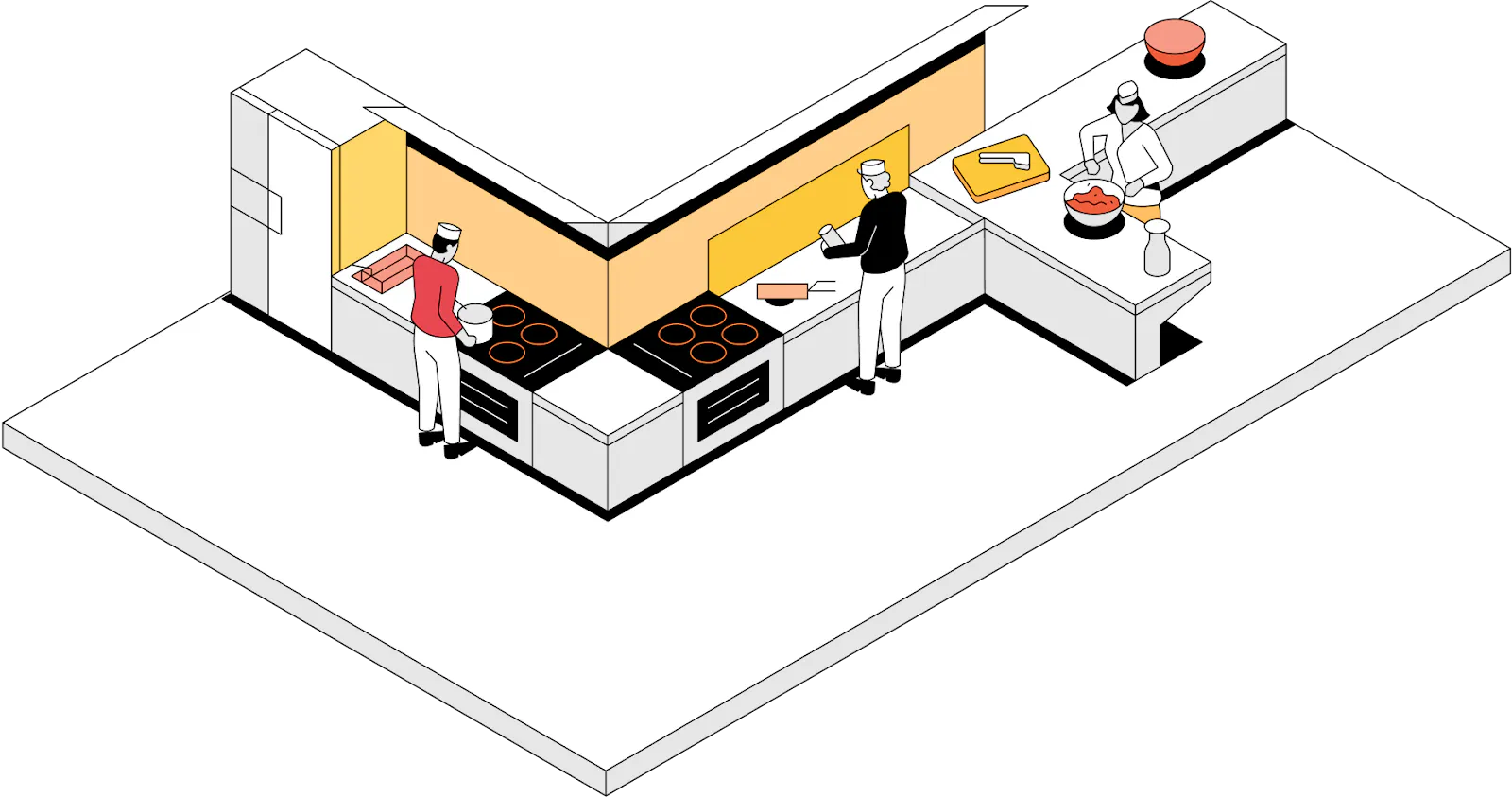 Illustration of kitchen operations