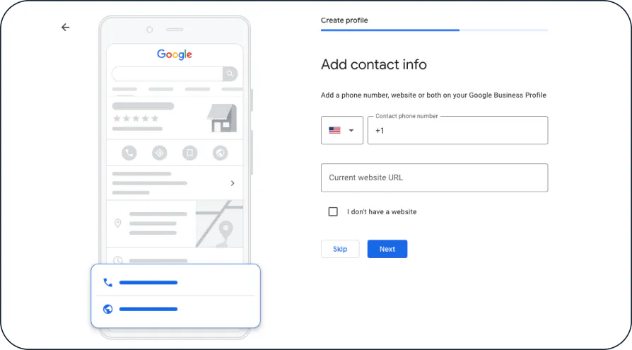 Image of how to add contact information to your Google Business profile