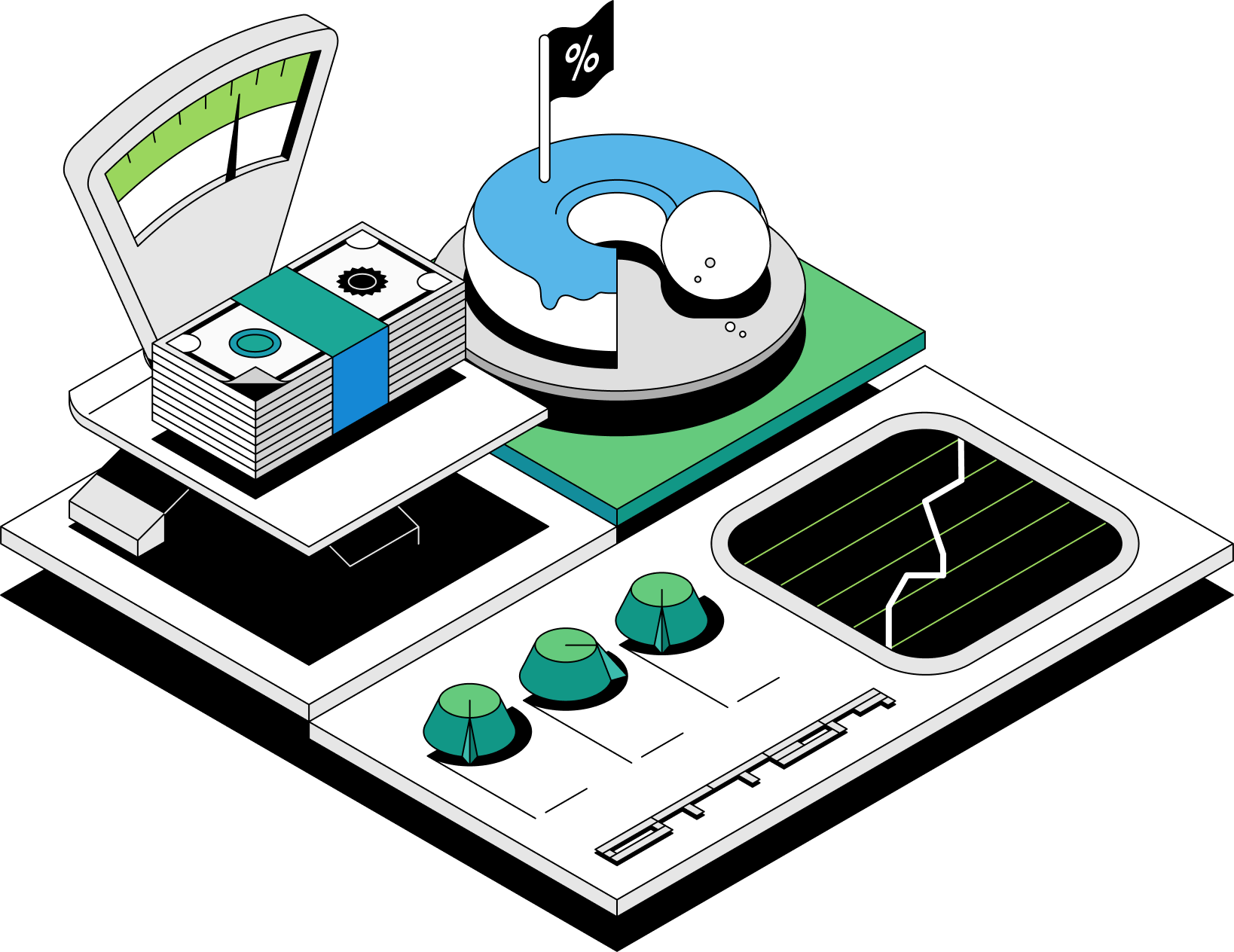 Abstract illustration of restaurant analytics