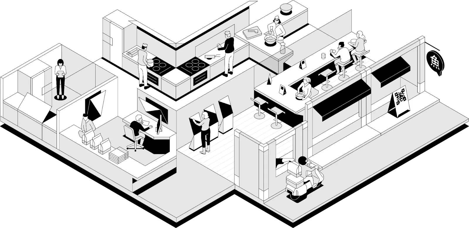 Illustration of restaurant operations