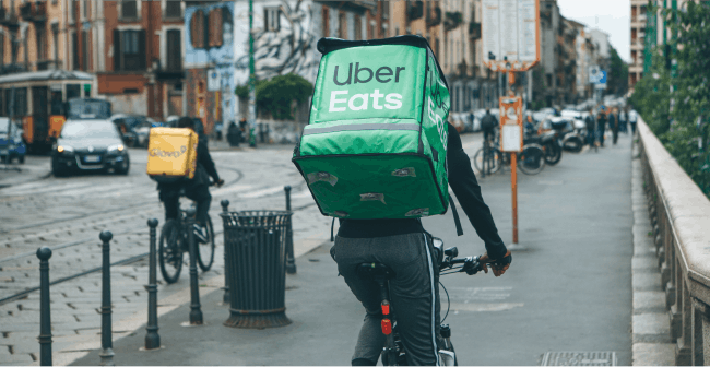 Image of a Uber Eats delivery rider