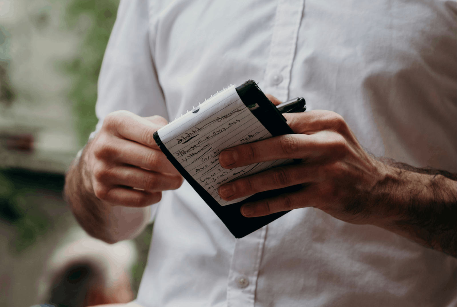 An order being taken at a restaurant. 