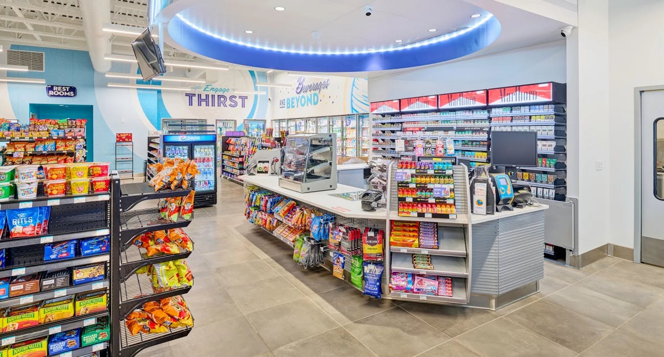 An interior of a United Pacific store. 