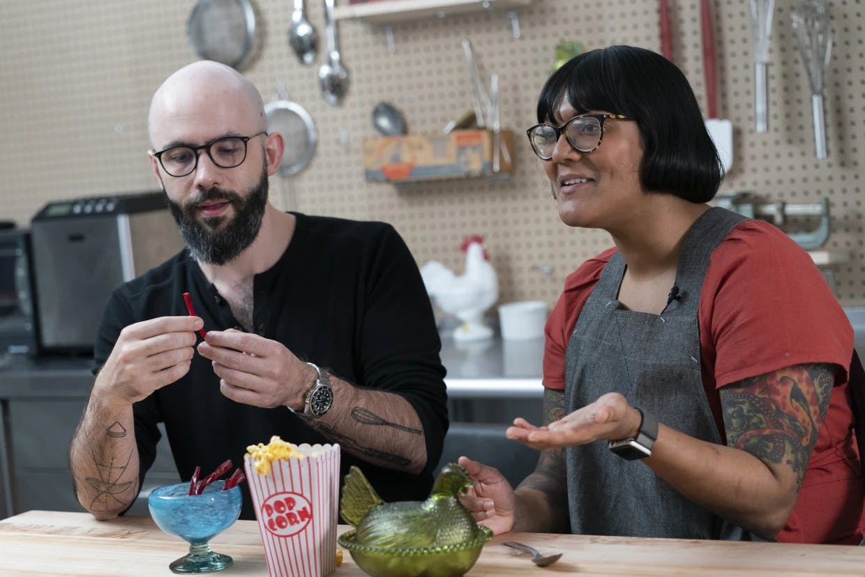 The hosts of the Binging with Babish YouTube channel. 