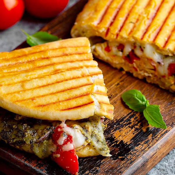 Some food from the Panini Grill restaurant.