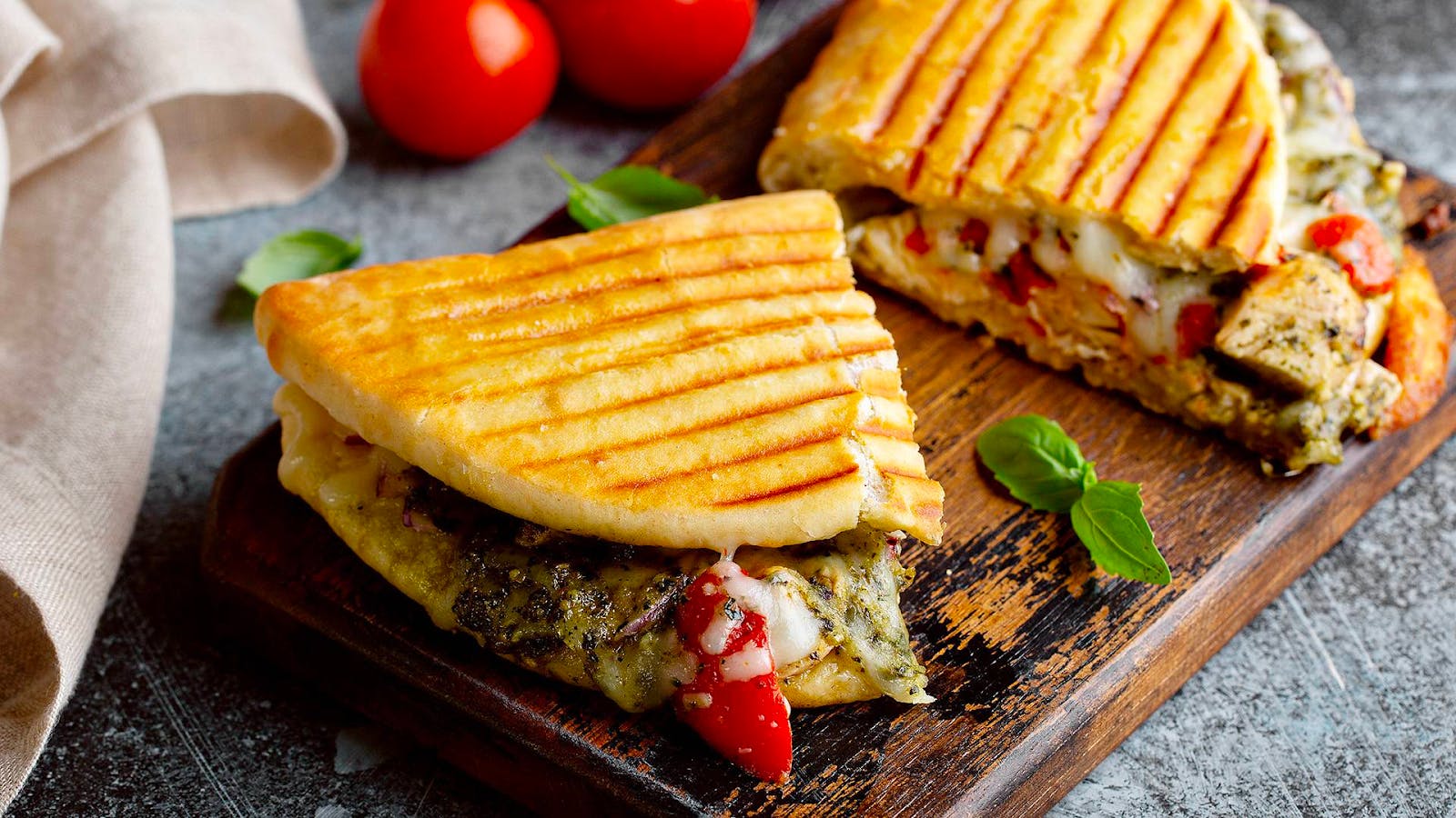 Some food from the Panini Grill restaurant.