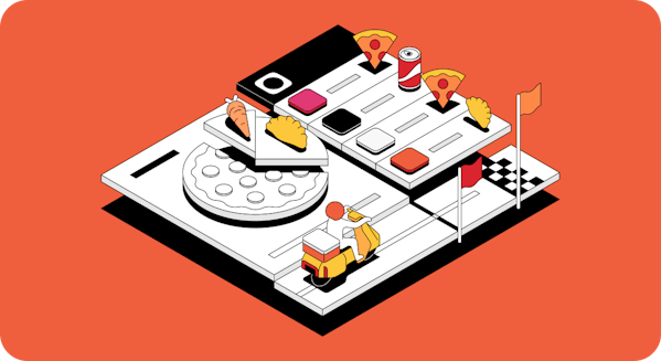 Abstract delivery app illustration