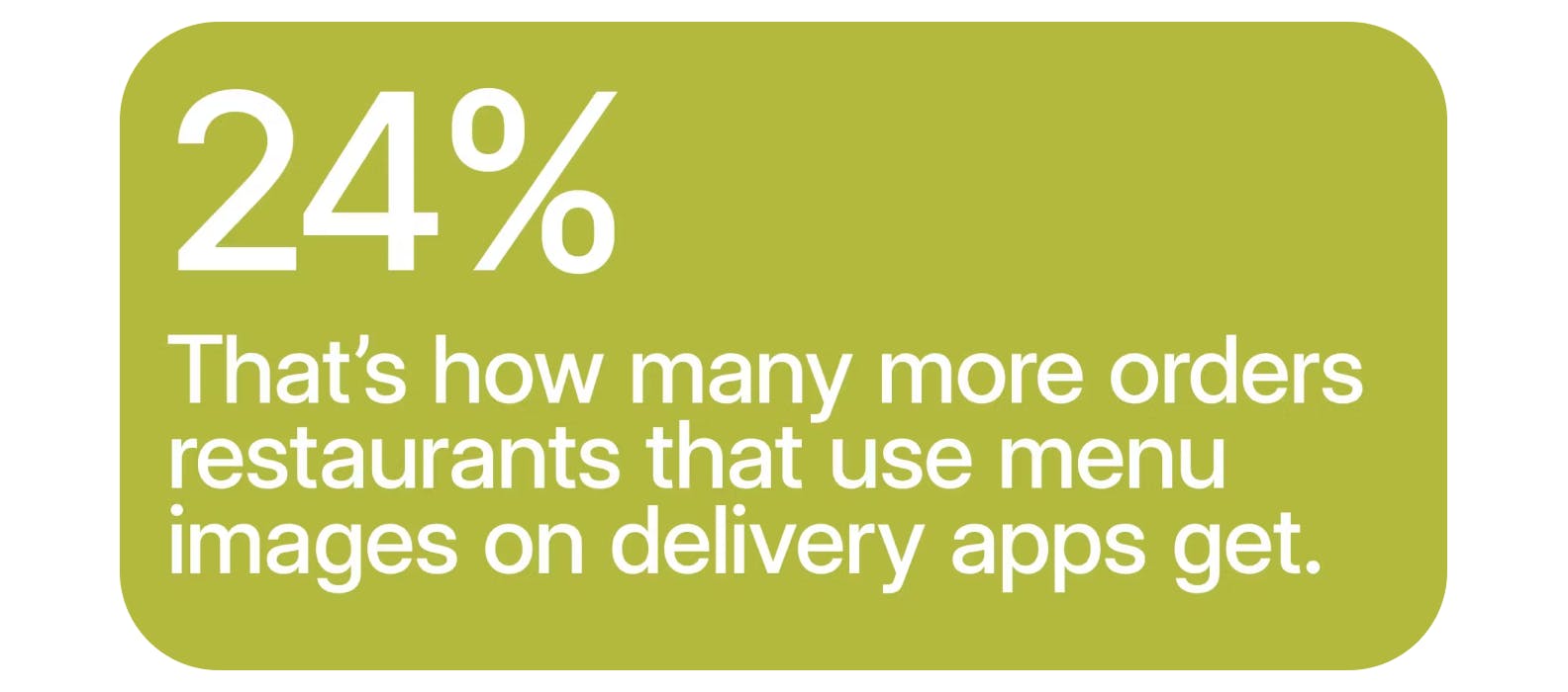 24%—That's how many more orders restaurant that use menu images on delivery apps get.