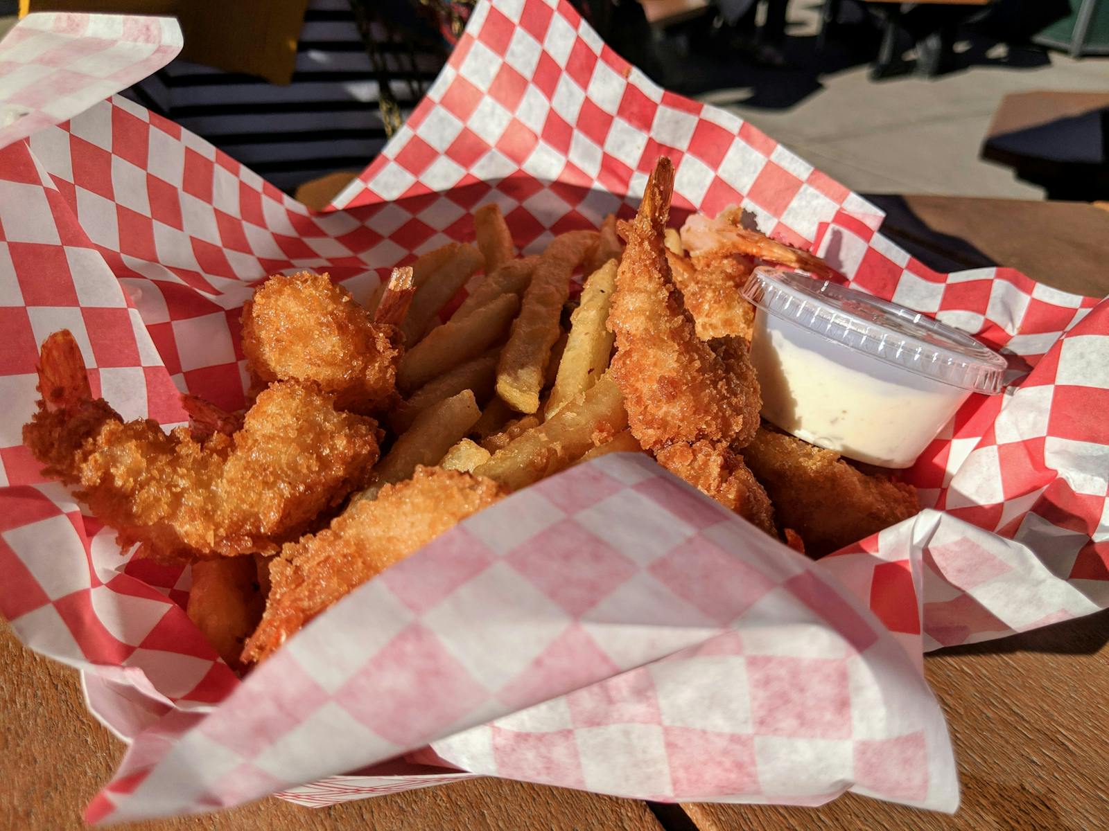 Some fish & chips from a food truck. 