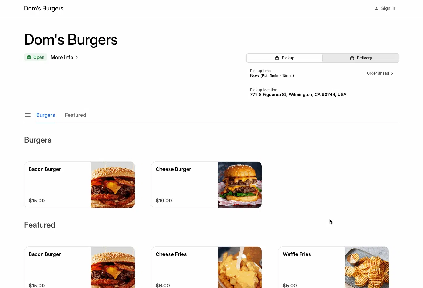 Otter's new Menu Upsells feature.