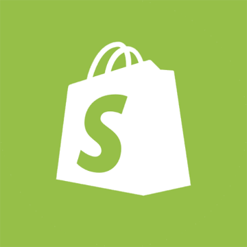 Green and white Shopify logo