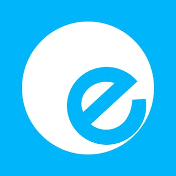 Blue and white Epos Now logo