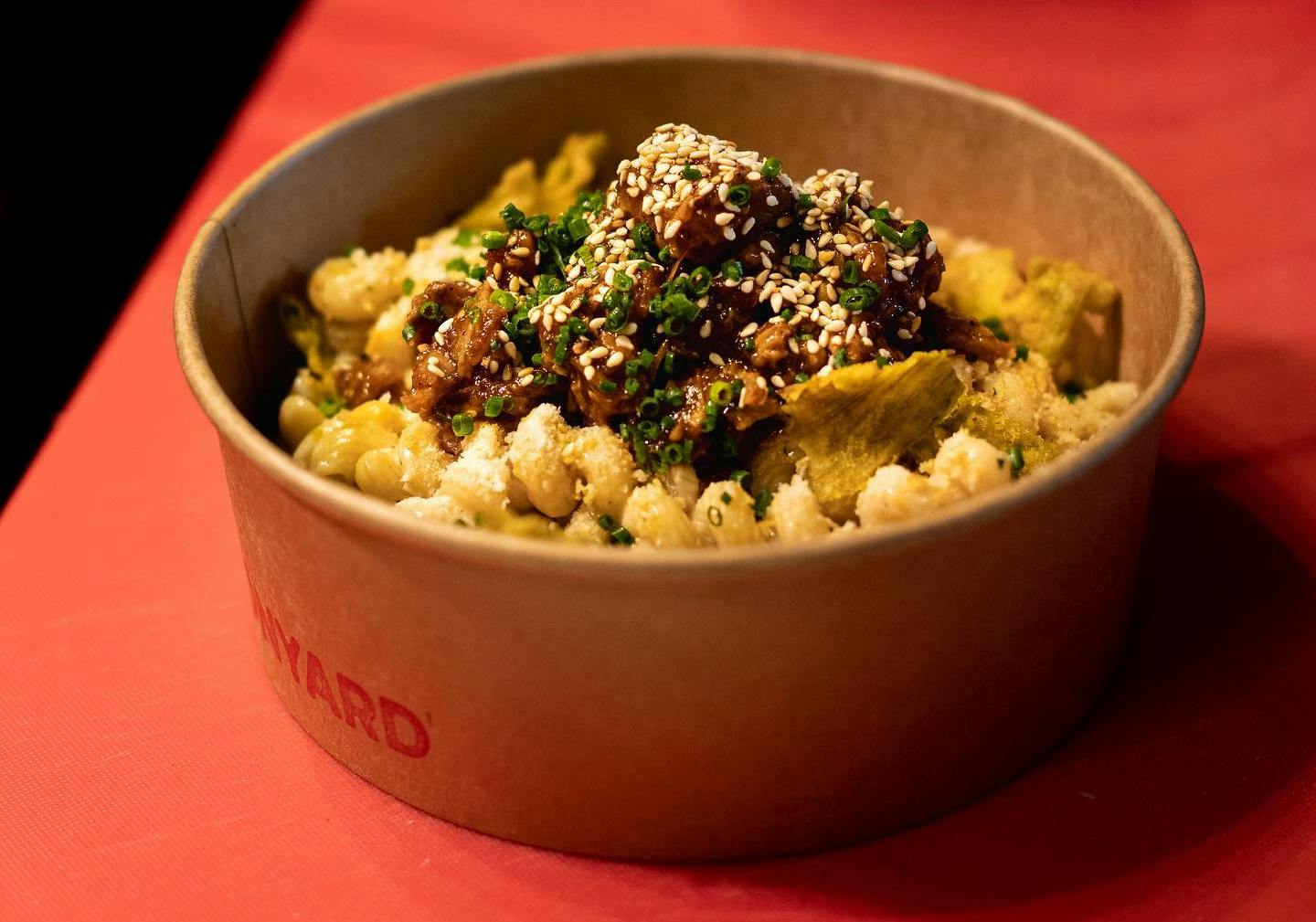 A pasta bowl from BONYARD in Montreal.