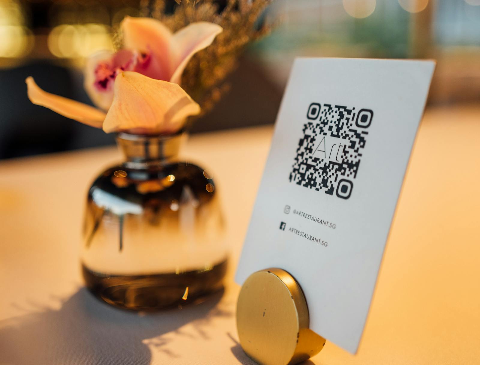 QR code menu at a restaurant.