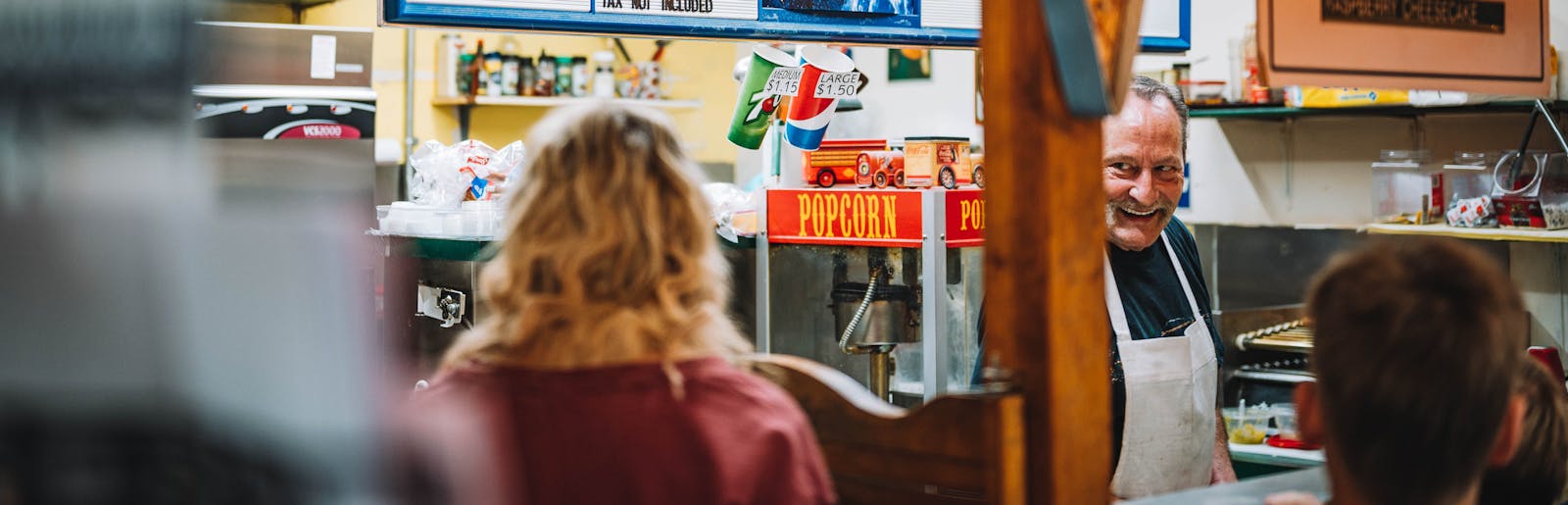 A restaurant serving its customers. 