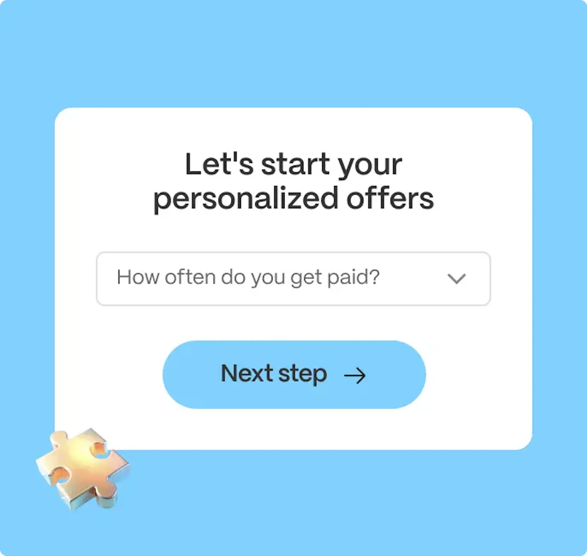personalized offers dropdown illustration