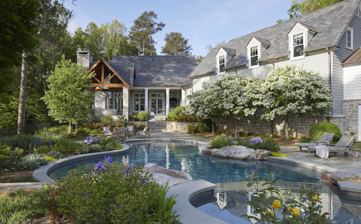 TS Adams Studio Architects Atlanta Georgia American Shingle Style Exterior Back Pool