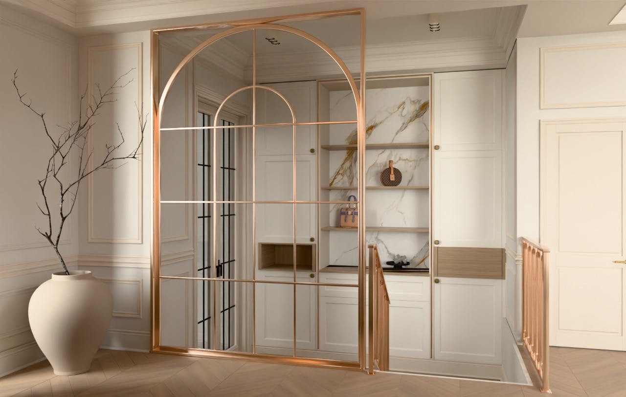 Welcoming entryway with simple décor, natural materials, and a clean, open layout that sets a calm, elegant tone upon arrival.