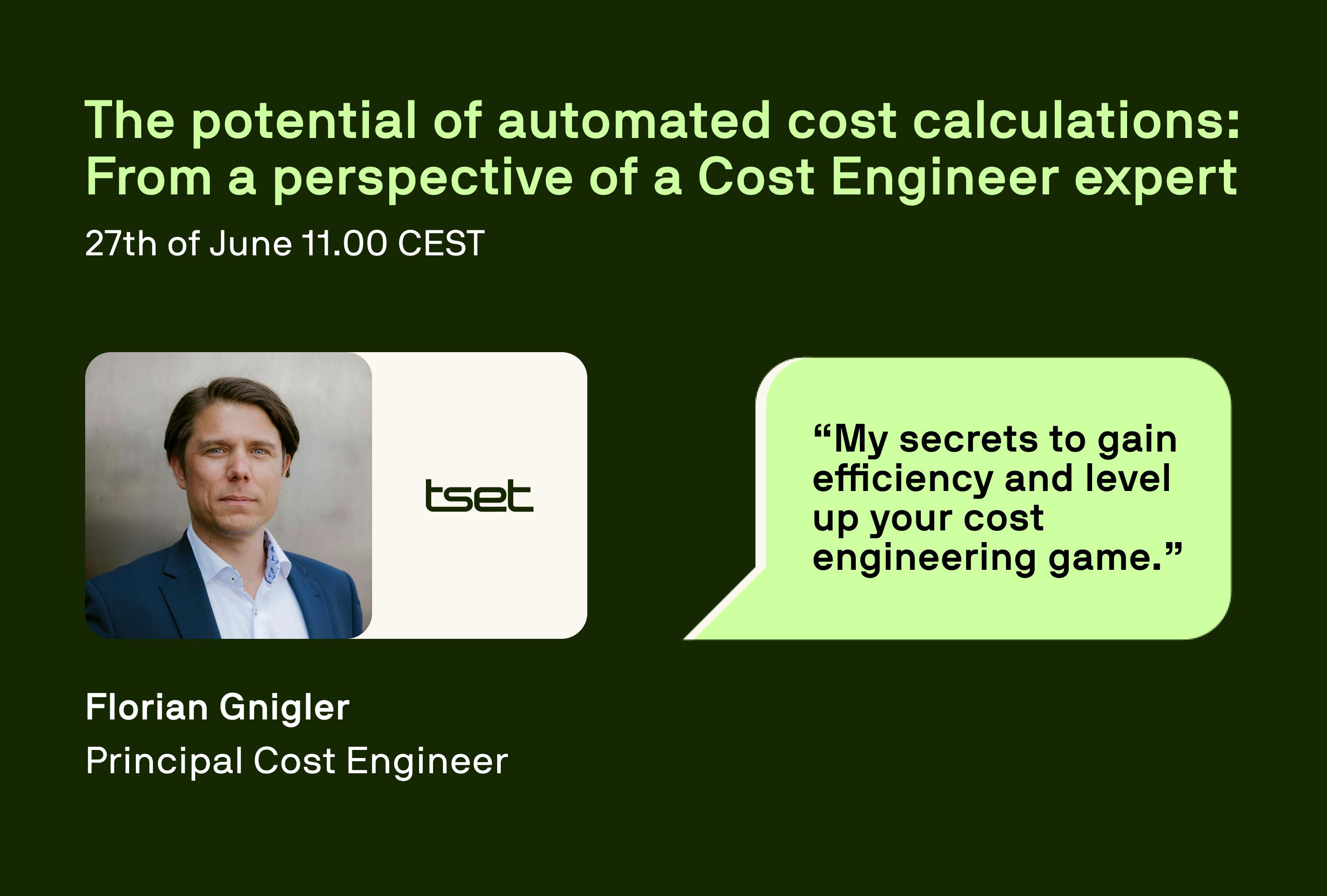 Cost Engineering topics in the spotlight | Tset webinars