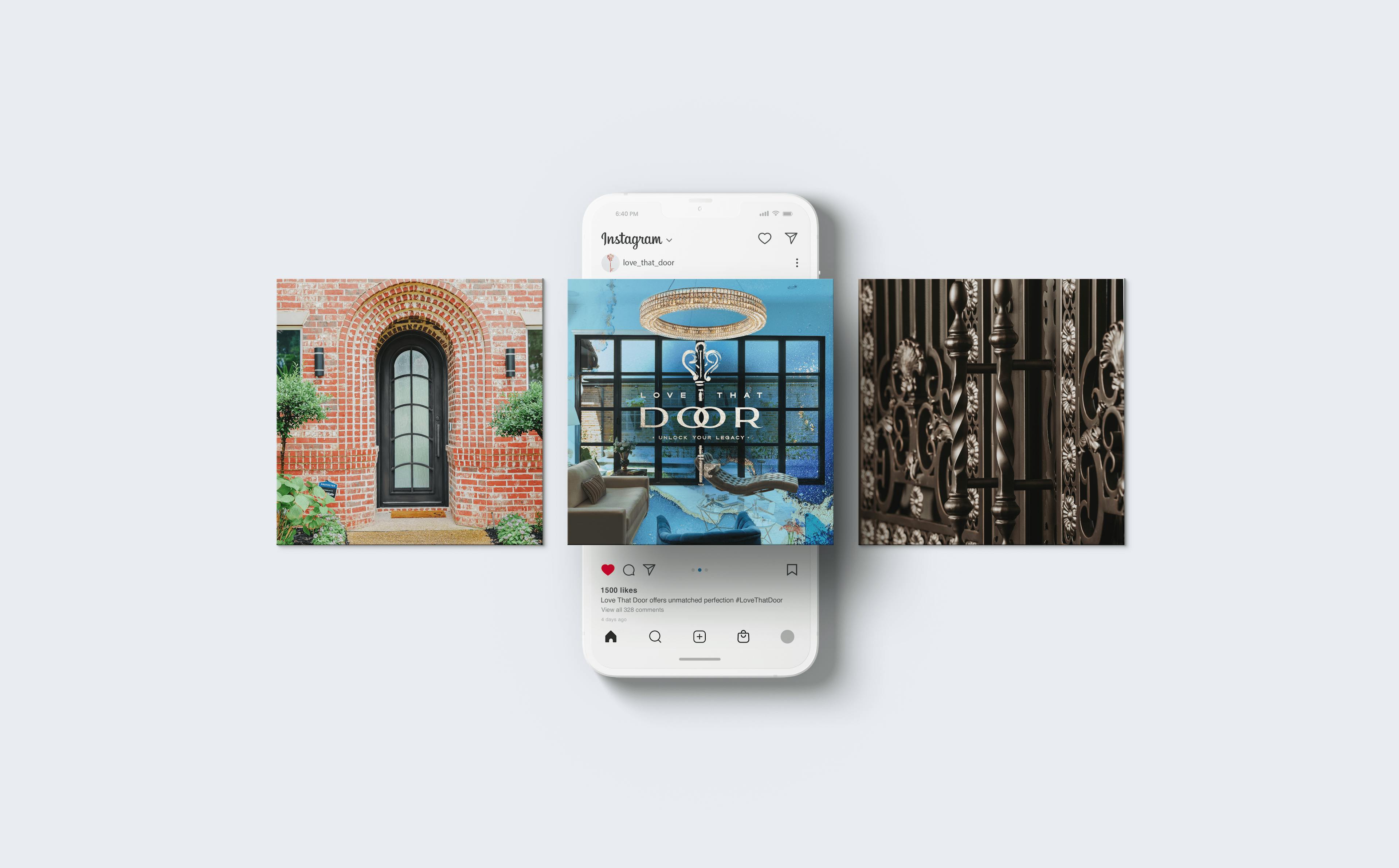 Social media feed mockup by The Uptown AGency