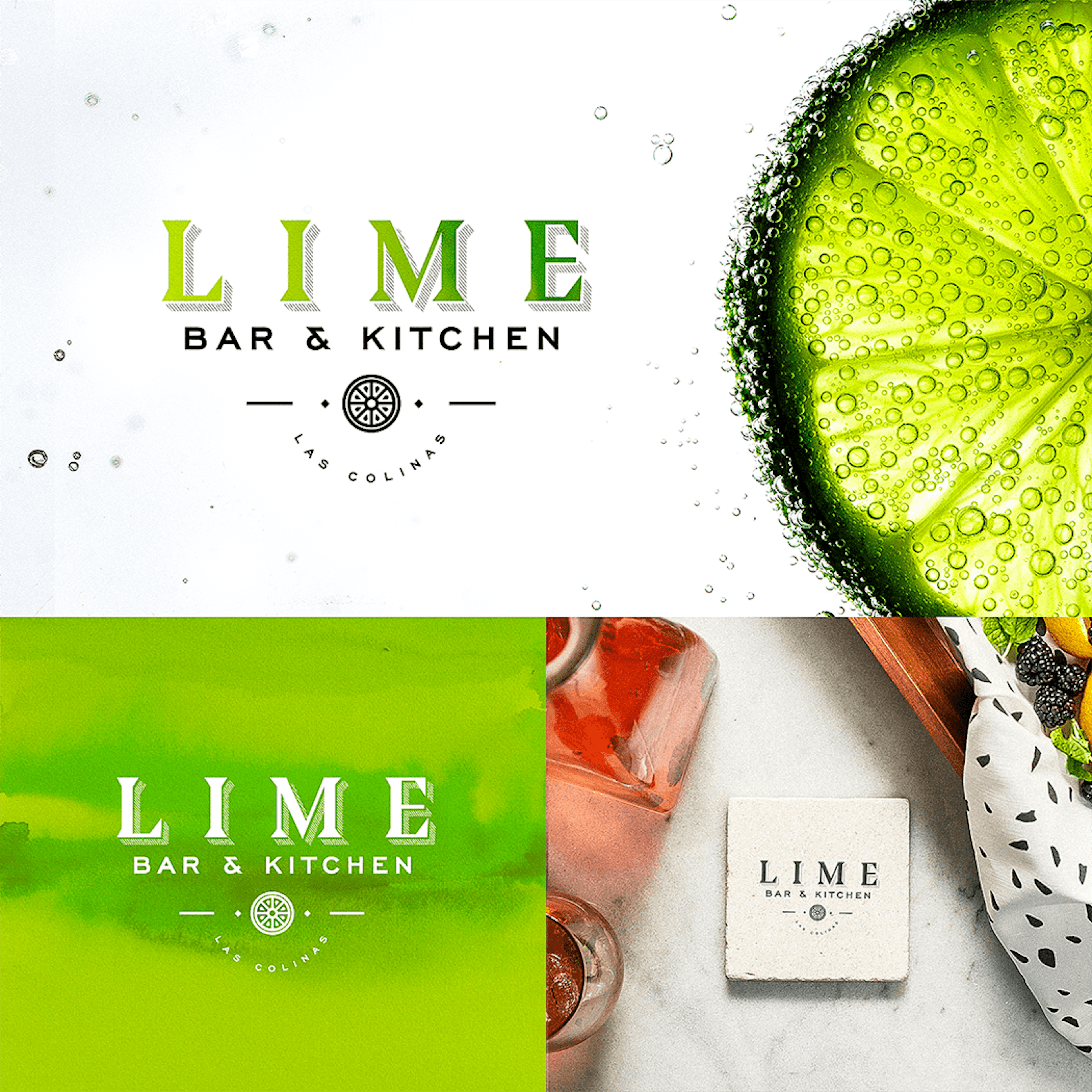 Lime bar & kitchen branding stack