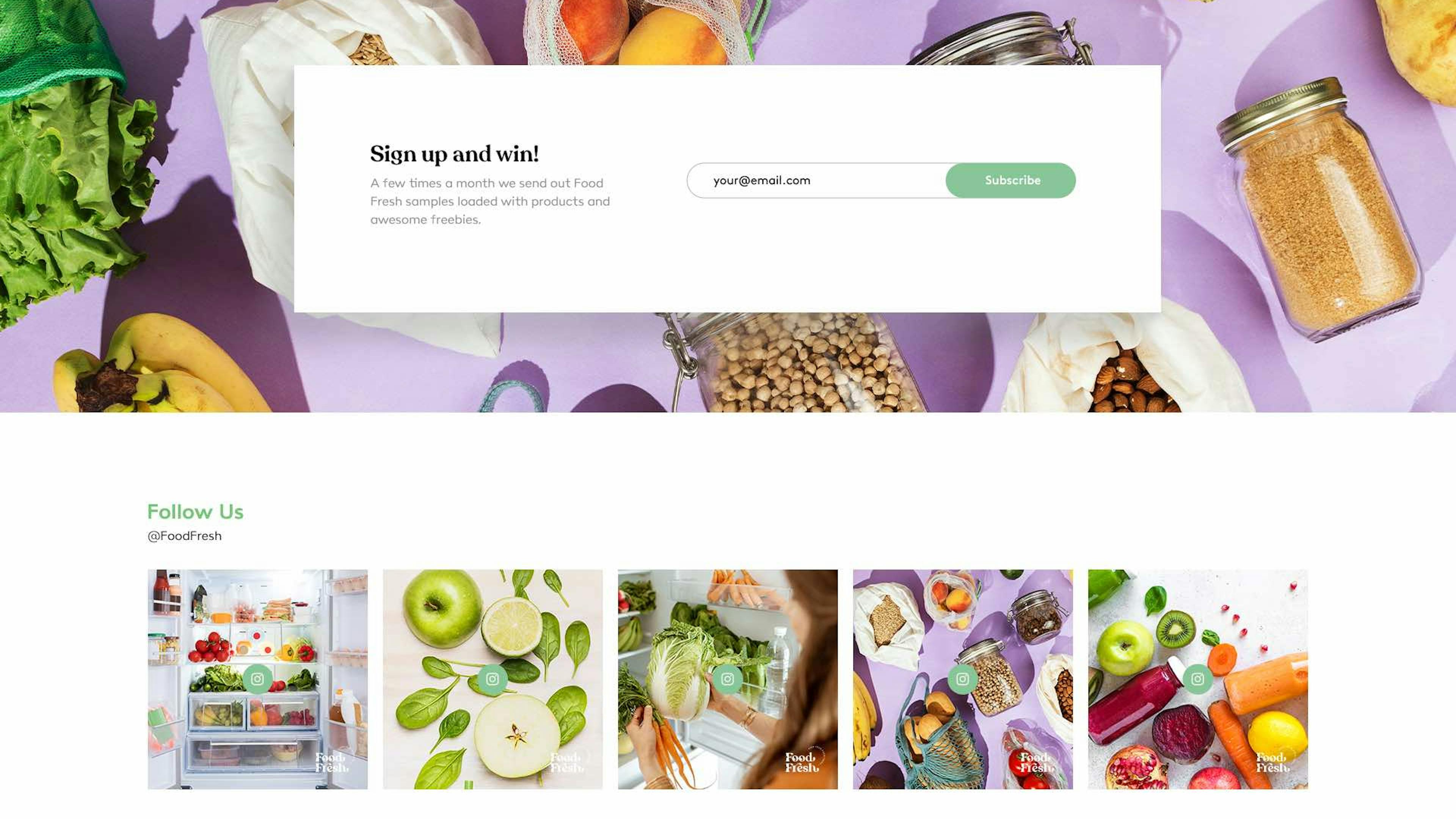 Food Fresh website homepage