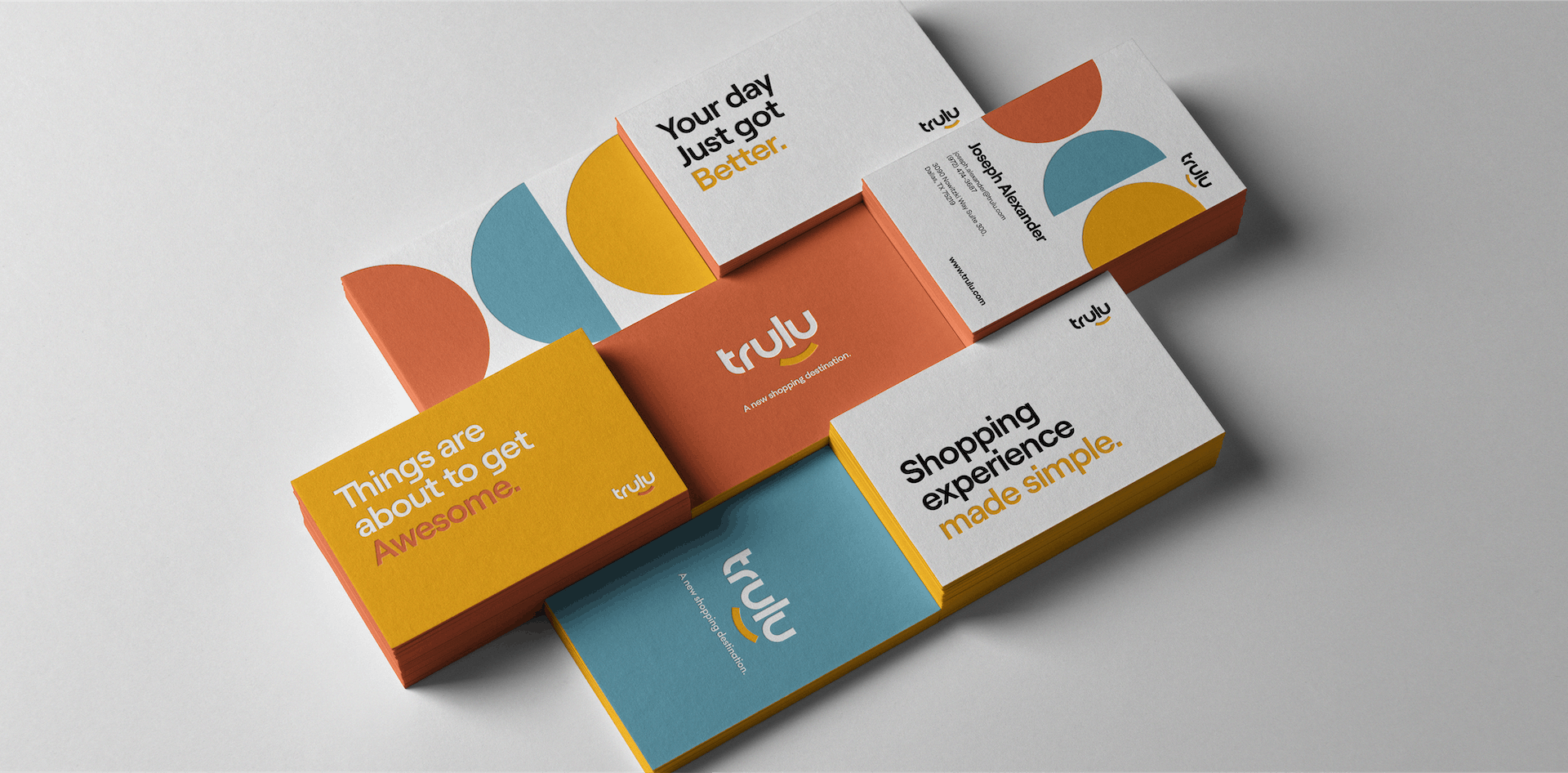 Trulu brand guidelines business card design mockup