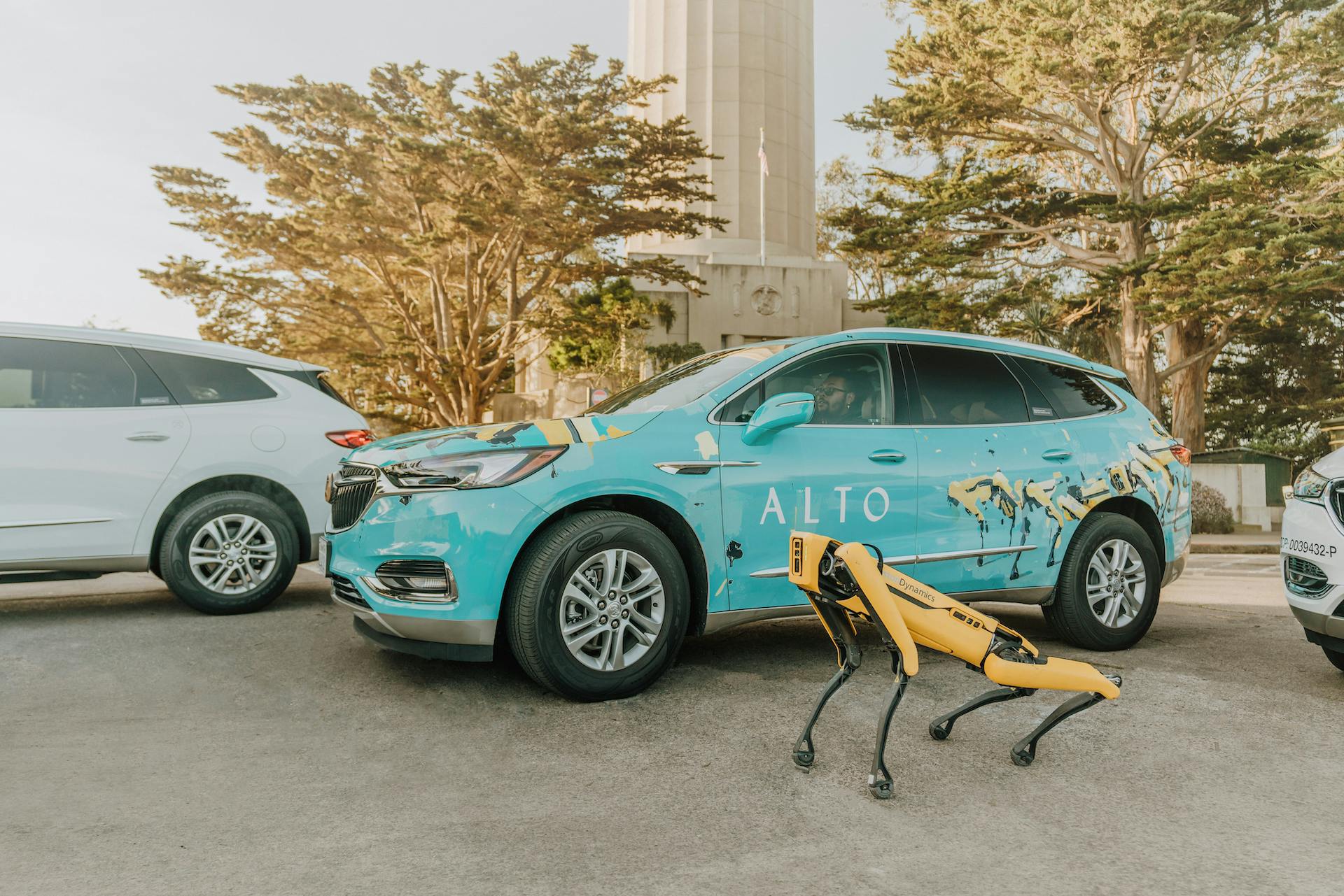 Boston Dynamics car wrap for Alto with Spot, the robot dog